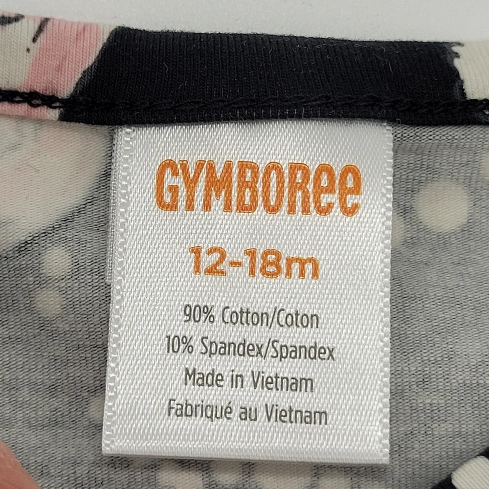 Gymboree Dress Black Pink Long Sleeve Tres Chic Collection Print Size 12-18m NEW